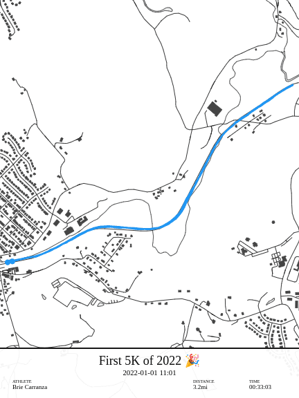 Map of Janury 2022 5K in Oakdale courtesy of Cartorion.com