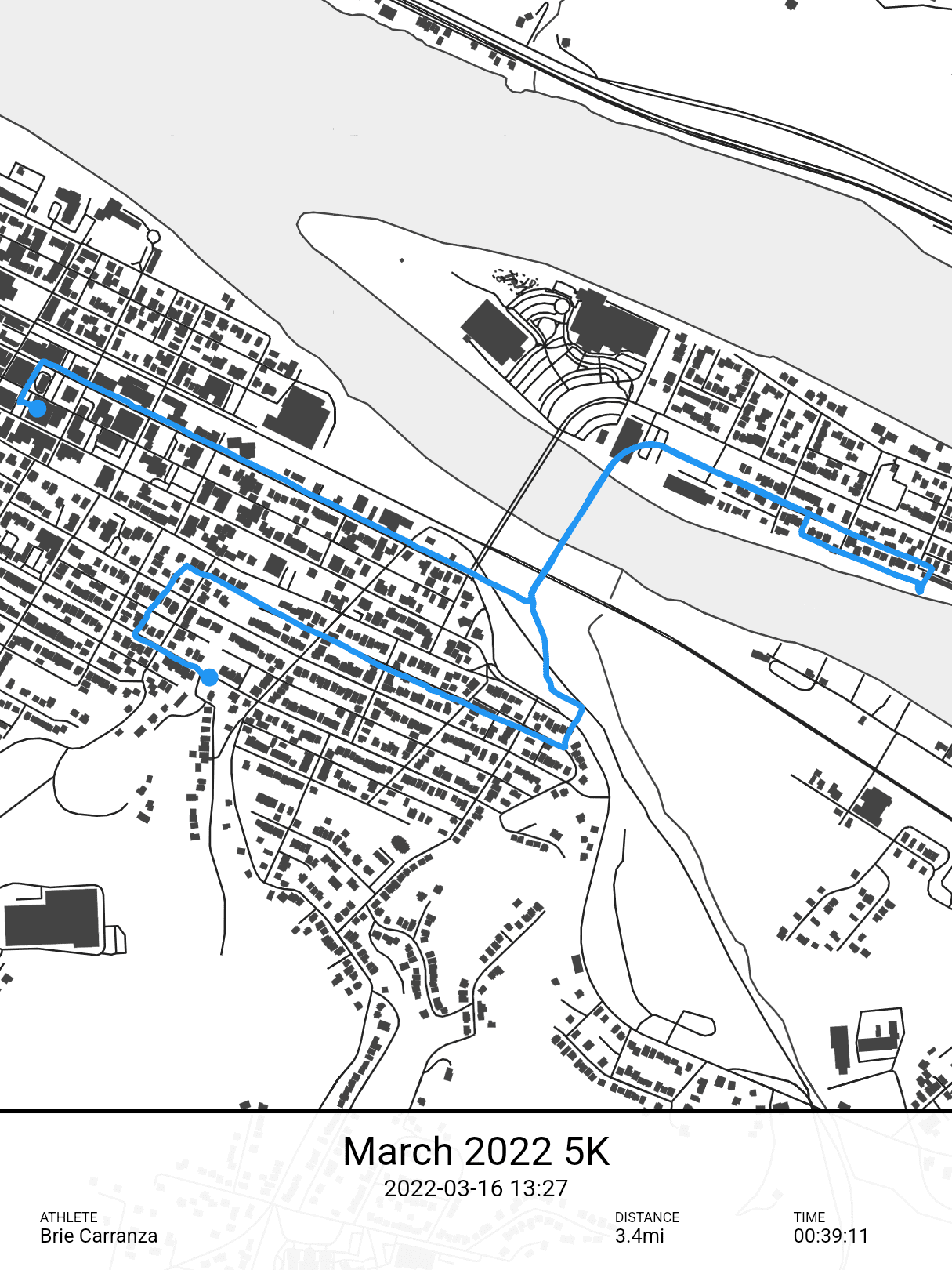 Map of March run in Coraopolis courtesy of Cartorion.com